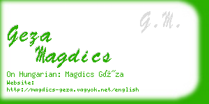 geza magdics business card